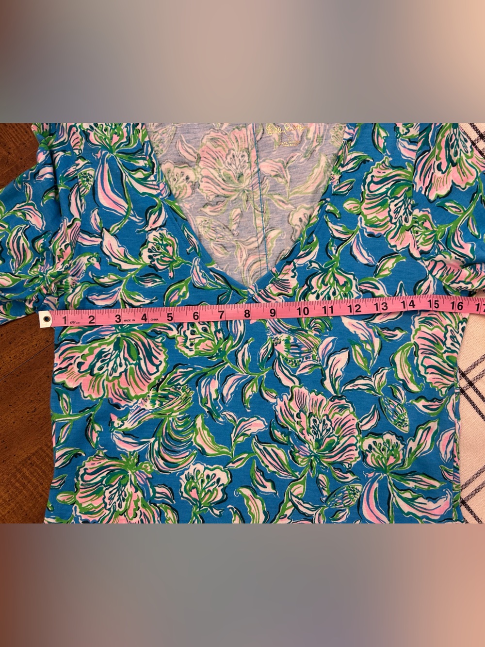 Lilly Pulitzer Tessa Three Quarter Sleeve V Neck Dress Small Cumulus Blue Chick - Picture 13 of 14
